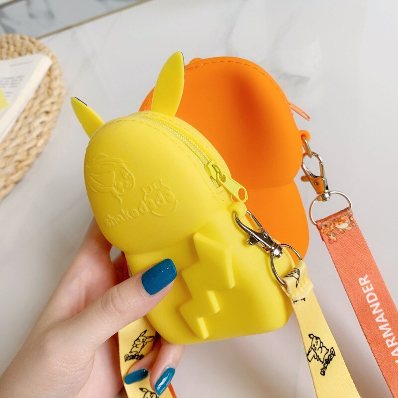 Sac-bandouli-re-en-Silicone-pour-enfant-porte-monnaie-Pokemon-Pikachu-7-esp-ces-sac-paule