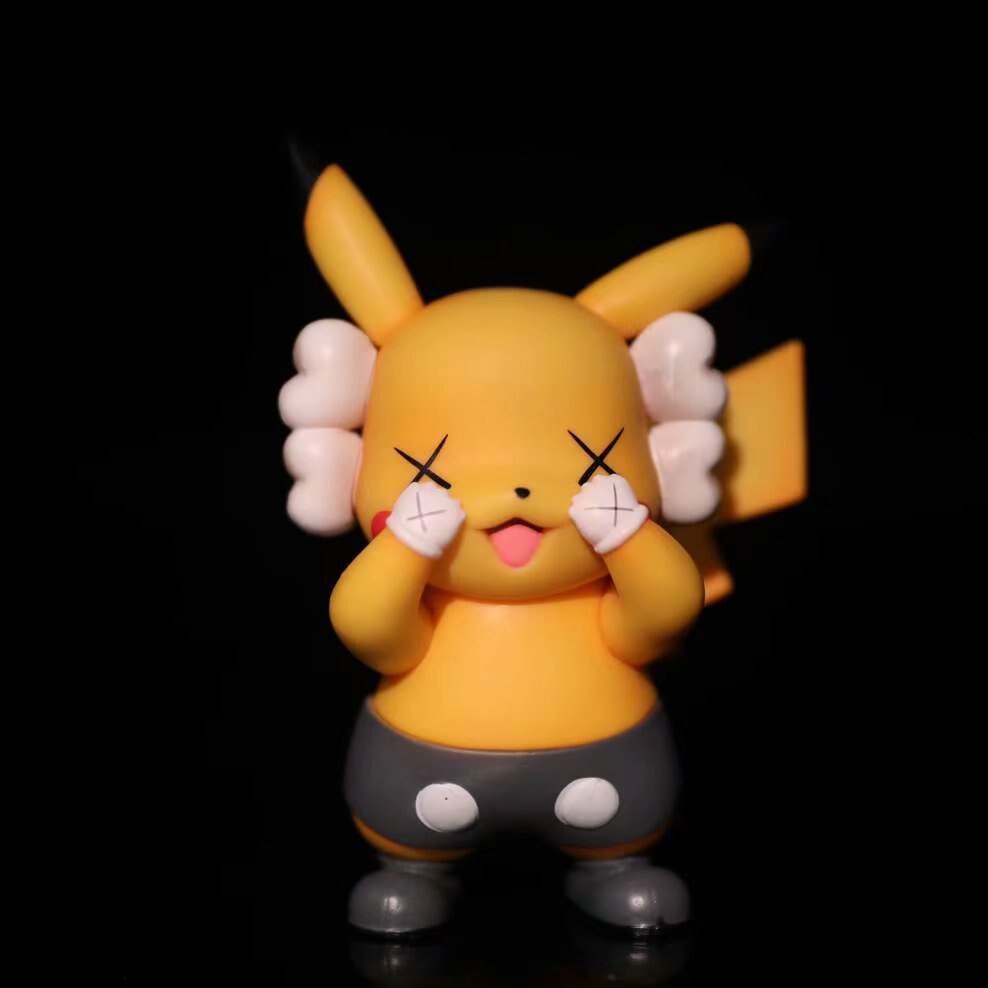TAKARA-TOMY-figurine-Pokemon-pikachu-Tide-mod-le-KAW-jaune-noir-gris-d-coration-de-voiture