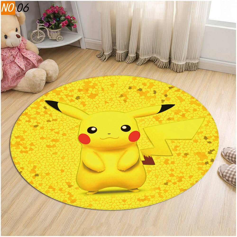 Tapis-de-sol-rond-en-peluche-pok-mon-jouets-Pikachu-antid-rapant-dessin-anim-bain-mignon