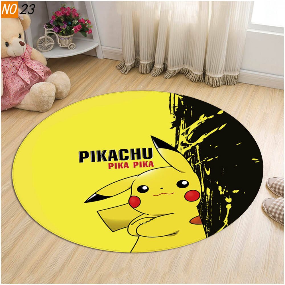 Tapis-de-sol-rond-en-peluche-pok-mon-jouets-Pikachu-antid-rapant-dessin-anim-bain-mignon