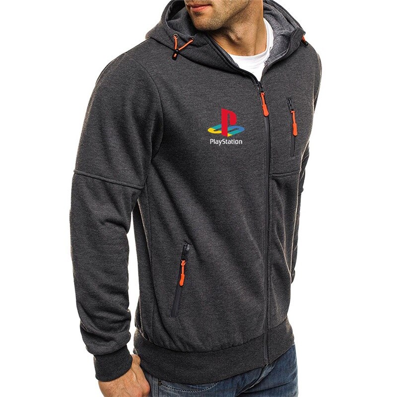 Sweat-capuche-Hip-Hop-pour-hommes-v-tements-de-sport-fermeture-clair-veste-de-jeu-Playstation