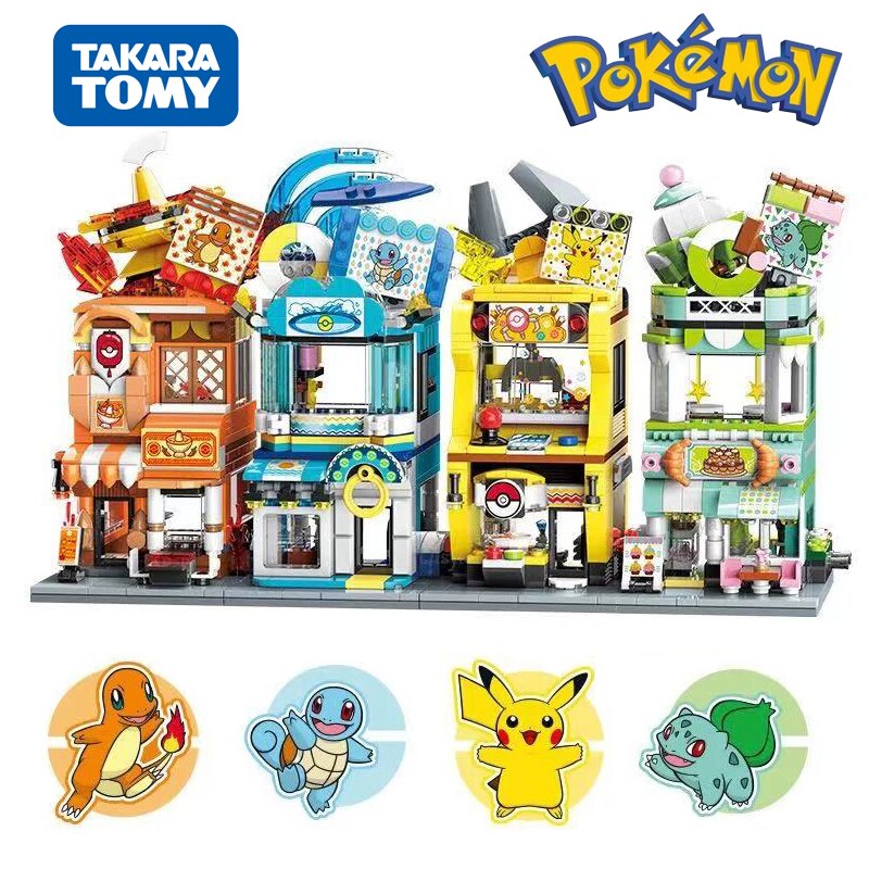 Blocs-de-construction-Pokemon-Center-House-Pikachu-ensembles-de-briques-mod-le-de-film-classique-jouets