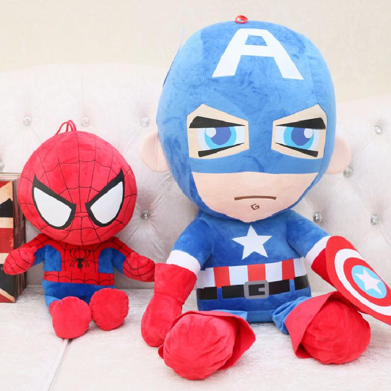 Peluche-authentique-Spiderman-Marvel-Q-Version-Avengers-jouet-pour-enfants-poup-e-de-h-ros-Iron