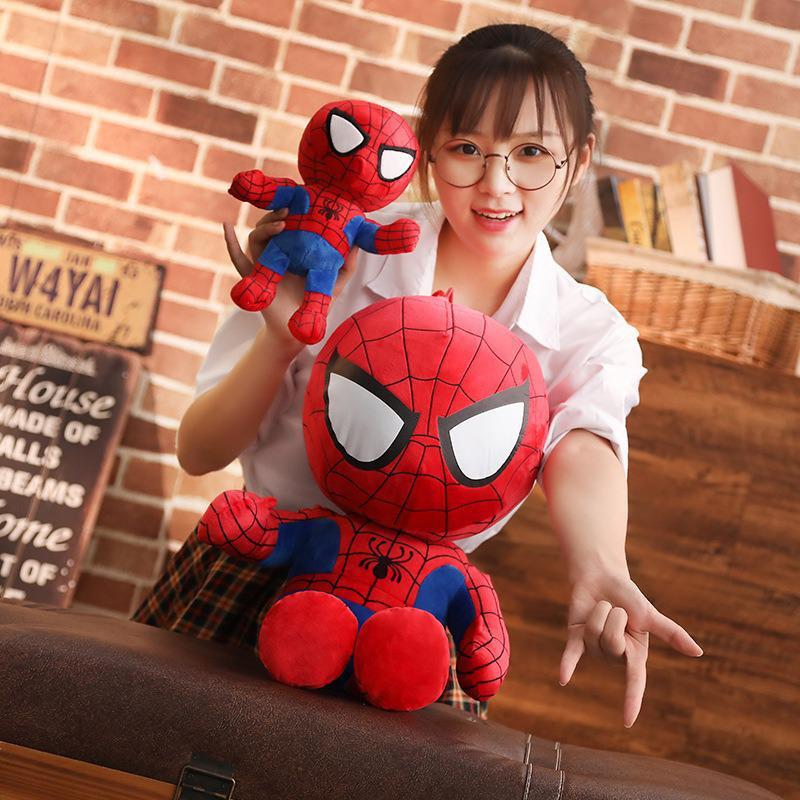 Peluche-authentique-Spiderman-Marvel-Q-Version-Avengers-jouet-pour-enfants-poup-e-de-h-ros-Iron