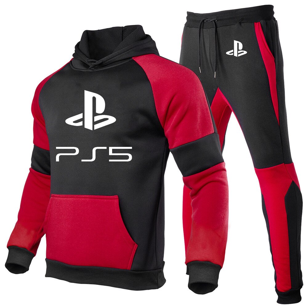 Surv-tement-imprim-PlayStation-ensemble-deux-pi-ces-pour-hommes-v-tements-de-Sport-masculins-sweat