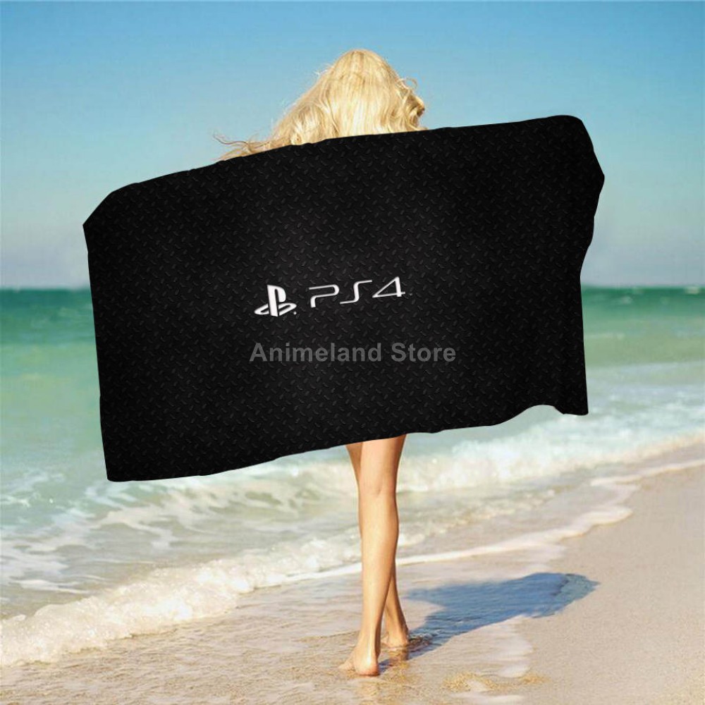 Serviette-de-plage-Playstation-motif-dessin-anim-3d-d-licat-couverture-de-bain-en-microfibre-pour