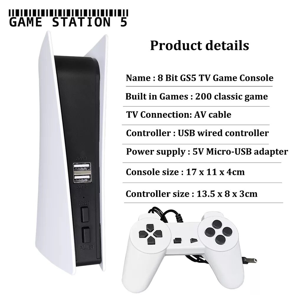 Console-de-jeux-vid-o-5-avec-200-jeux-classiques-TV-8-Bit-r-tro-portable