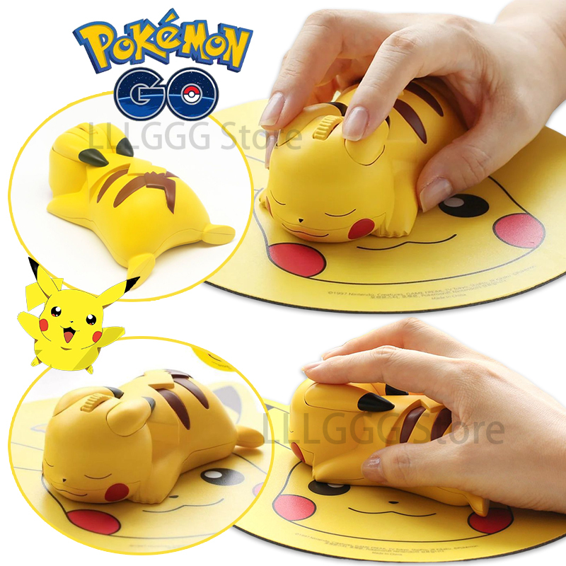 Souris-Bluetooth-sans-fil-Pokemon-Pikachu-souris-de-dessin-anim-portable-beurre-de-polym-res-cadeaux