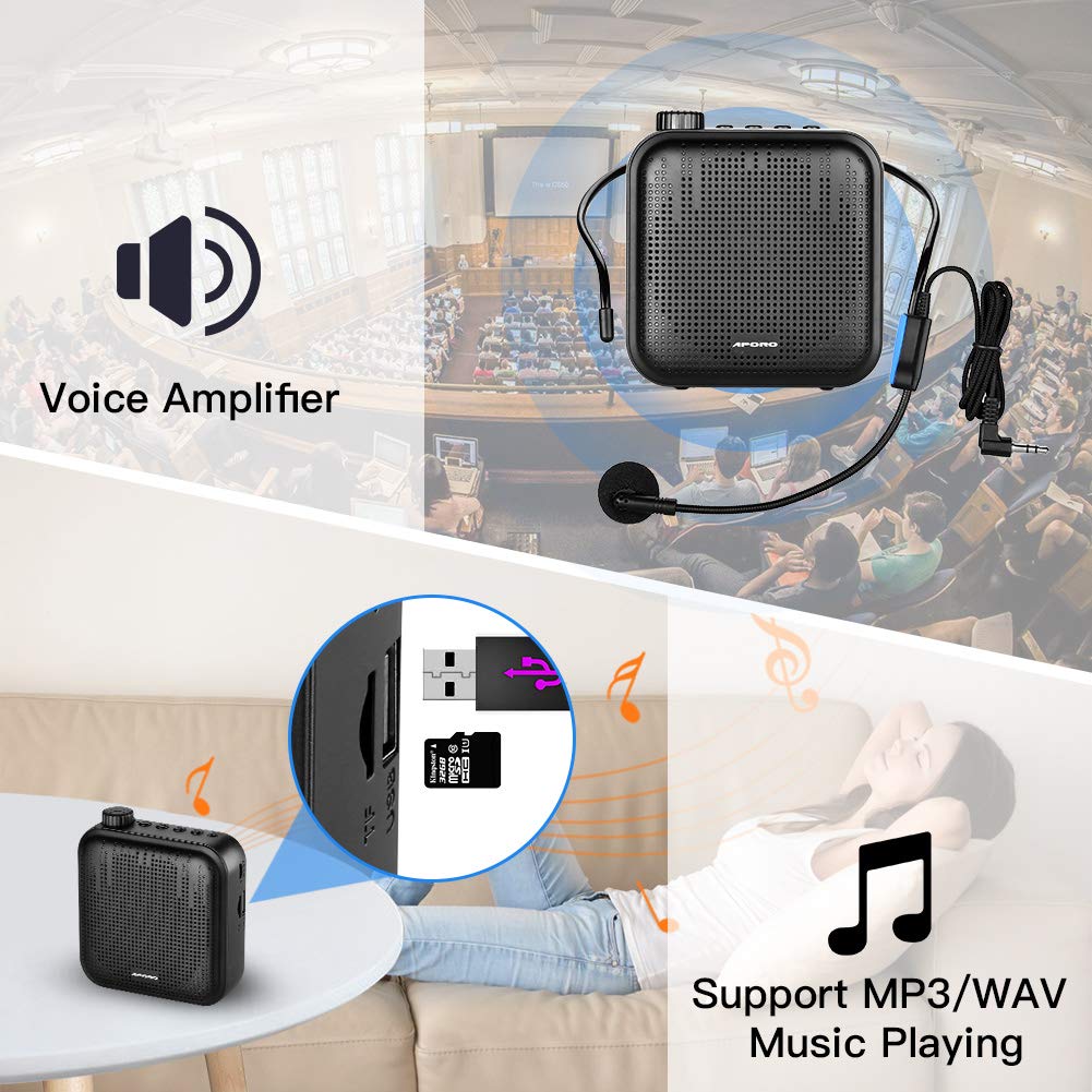 Portable-Amplificateur-de-Voix-M-gaphone-Mini-Haut-Parleur-Avec-Microphone-Rechargeable-Ultra-L-ger-Haut
