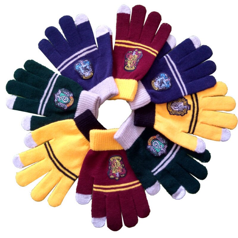 Harri-Potter-F-te-Drapeau-Fournitures-Coll-ge-Gryffondor-cran-Tactile-Gants-Serpentard-Hufflerpuff-Serdaigle-Enfant