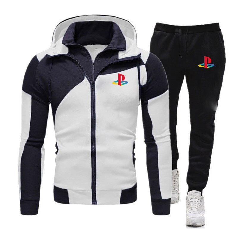 Sweat-capuche-et-pantalon-de-Sport-pour-hommes-ensemble-de-design-avec-imprim-PlayStation-pour-Fitness