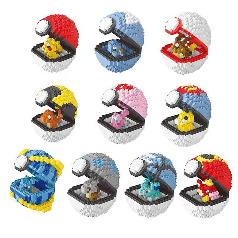 Boule-de-Pokemon-petits-blocs-de-Construction-Pikachu-cureuil-Flareon-Lapras-figurines-jouets-de-Construction