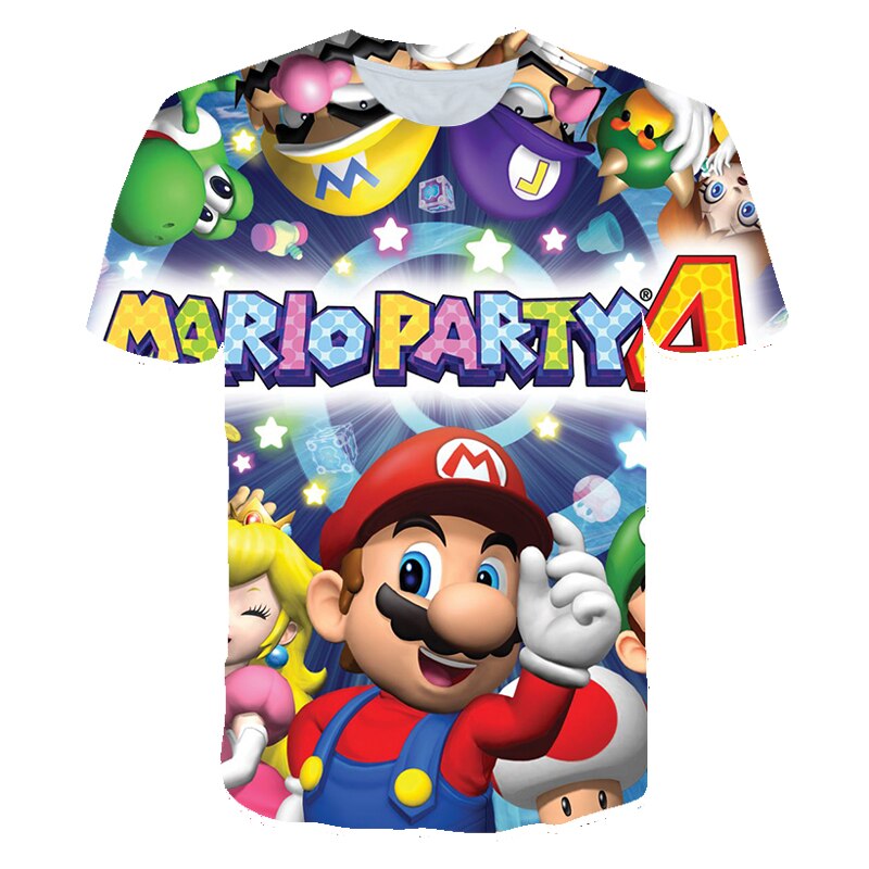 T-shirt-Mario-Bros-pour-gar-ons-et-filles-T-shirt-humoristique-imprim-en-3D-pour