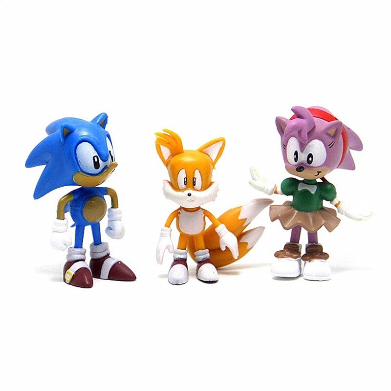 Figurines-Sonic-6-pi-ces-ensemble-6-7cm-jouet-en-Pvc-queue-d-ombre-jouets-pour