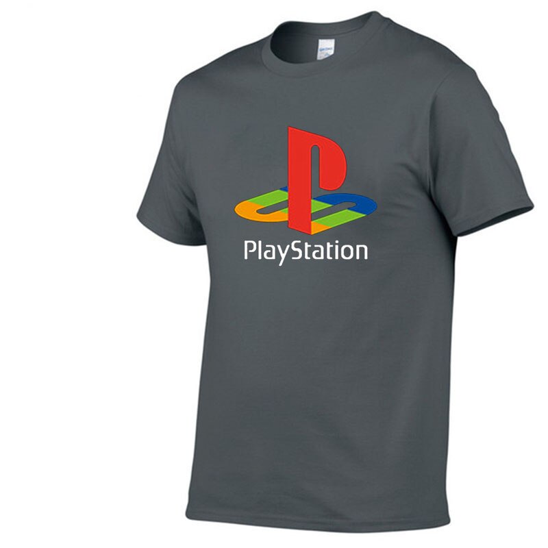 PS-T-shirt-manches-courtes-col-rond-pour-homme-streetwear-estival-en-coton-avec-Xbox-game