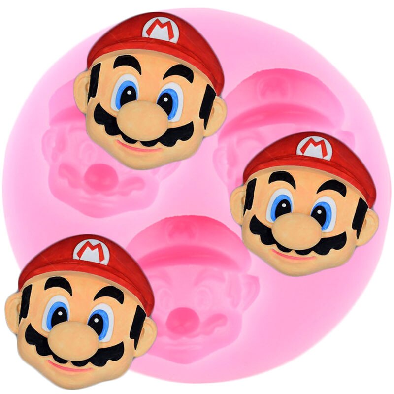 Dessin-anim-Super-Mario-Silicone-moule-chocolat-bonbons-argile-moules-bricolage-b-b-anniversaire-Cupcake-Topper