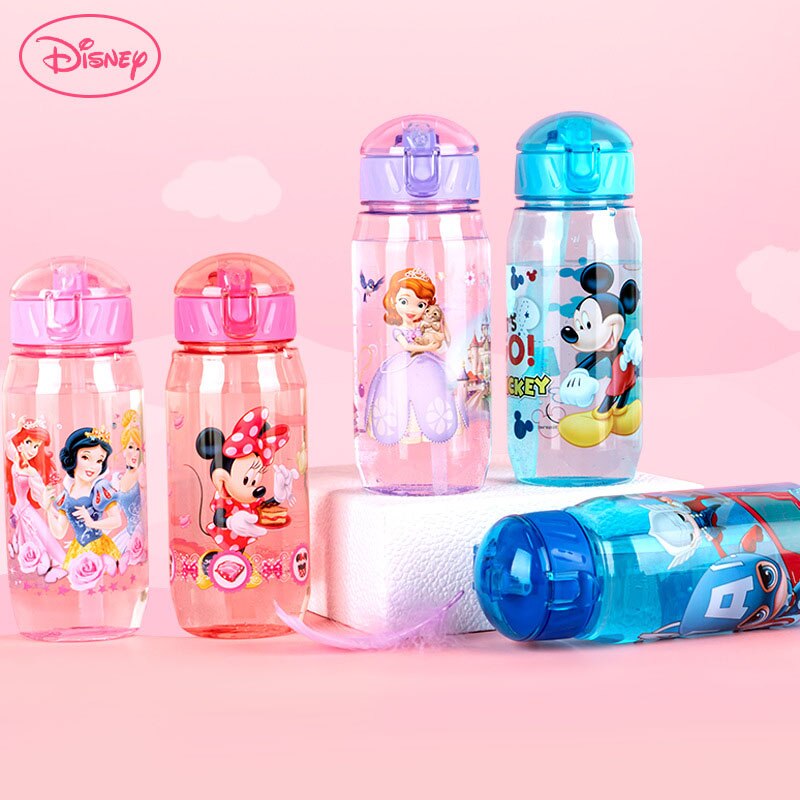 Disney-enfants-bouteilles-d-eau-Mickey-Minnie-Mouse-dessin-anim-tasses-avec-paille-capitaine-am-rique