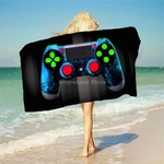 Serviette-de-plage-Playstation-motif-dessin-anim-3d-d-licat-couverture-de-bain-en-microfibre-pour
