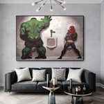 Peinture-l-huile-sur-toile-de-Marvel-The-Avengers-peinture-la-main-Hulk-Thor-affiches-et