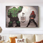 Peinture-l-huile-sur-toile-de-Marvel-The-Avengers-peinture-la-main-Hulk-Thor-affiches-et
