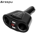 Airsspu-5-v-3-1A-Voiture-Double-USB-Chargeur-Avec-2-Allume-Slot-Affichage-De-Charge
