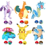 Figurines-Pok-mon-Dracaufeu-Pikachu-Solgaleo-et-Pok-ball-pour-enfant-jouet-produit-original-cadeau