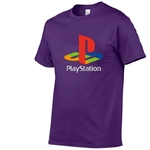 PS-T-shirt-manches-courtes-col-rond-pour-homme-streetwear-estival-en-coton-avec-Xbox-game