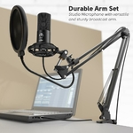 FIFINE-Studio-Kit-de-microphone-d-ordinateur-USB-condensateur-avec-support-de-bras-ciseaux-r-glable
