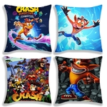 Crash-Bandicoot-en-d-placement-Housse-de-coussin-en-Polyester-45x45cm-taie-d-oreiller-d-corative