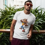 T-shirt-col-ras-du-cou-pour-homme-ample-et-alternatif-en-coton-avec-dessin-du