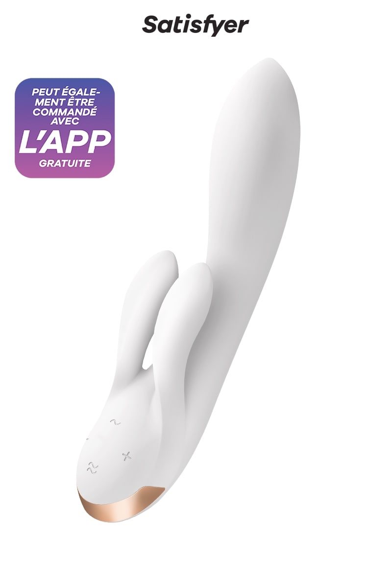 Vibromasseur Rabbit Connecté Blanc Double Flex - Satisfyer