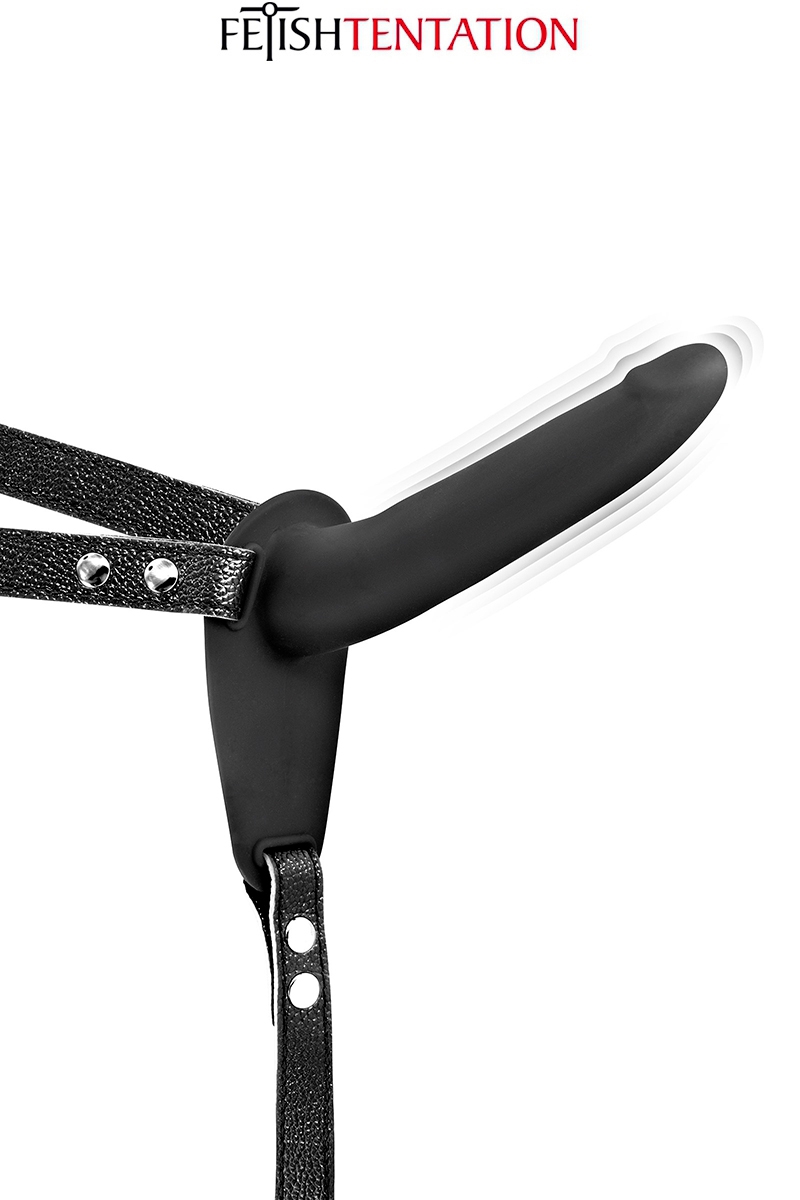 Gode ceinture vibrant noir Fetish Tentation 15,5 x 3 cm
