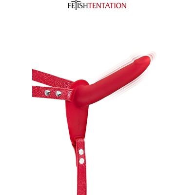 Gode ceinture vibrant rouge Fetish Tentation 15,5 x 3 cm