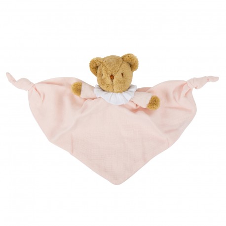 ours-triangle-doudou-avec-hochet-20cm-coton-bio-rose-poudre