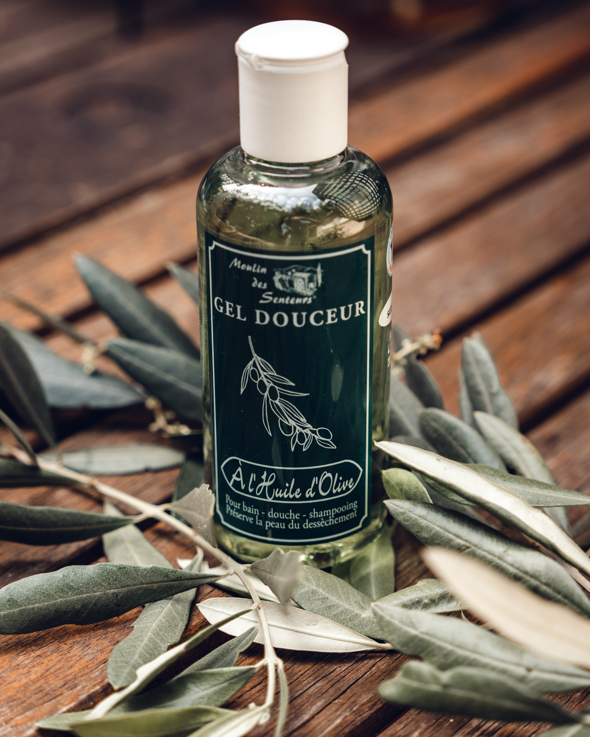 053 - Gel Douceur Huile Olive 200 ml - Moulin des Senteurs - Tisane de Mai - 03