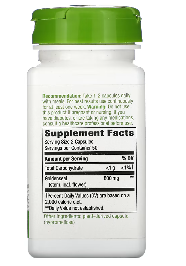 natures way goldenseal hydraste du canada 100 caps b