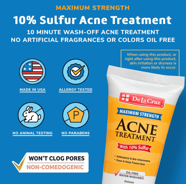 DE LA CRUZ Acné traitement sulfure 10% tube 74 gr2