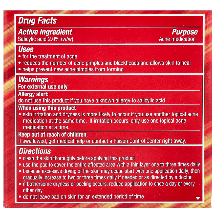 Stridex 55 lingettes ROUGE contre acne B