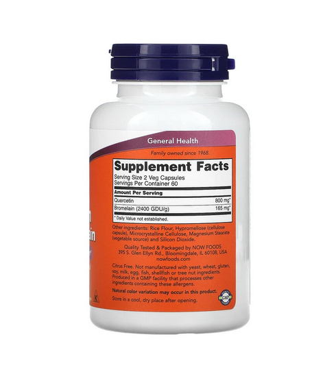 now quercetine bromelaine back
