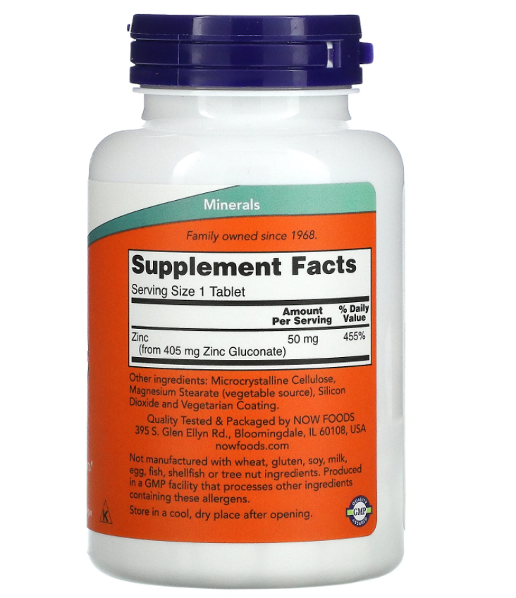 now foods zinc 50mg b