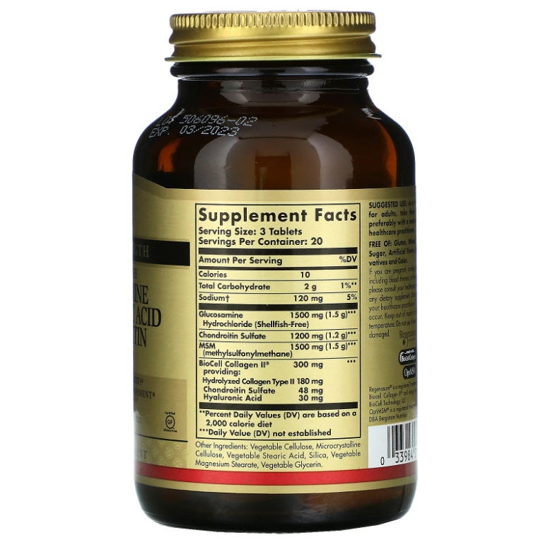 solgar glucosamine hyaluronique 60 gelules b