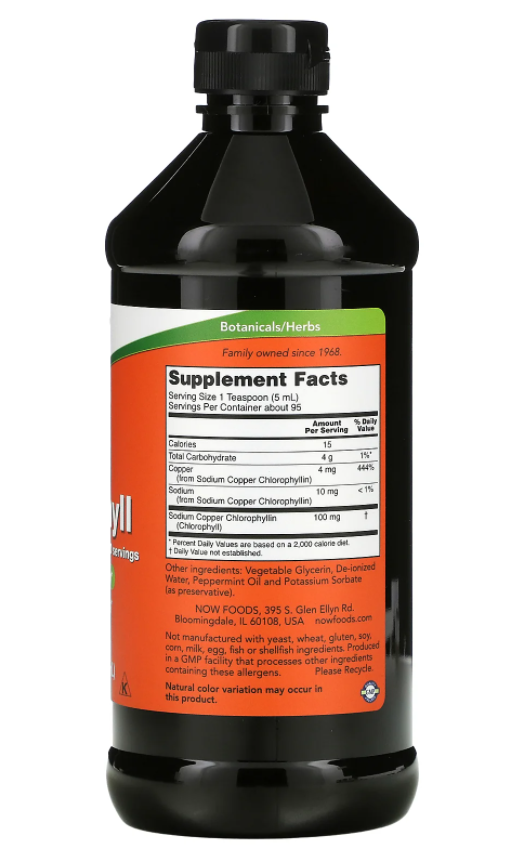 now foods chlorophylle liquide b