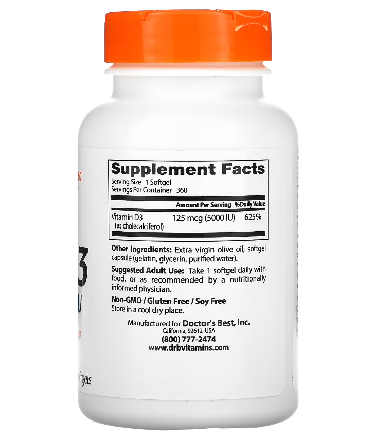doctors best vitamine D3 360 caps b