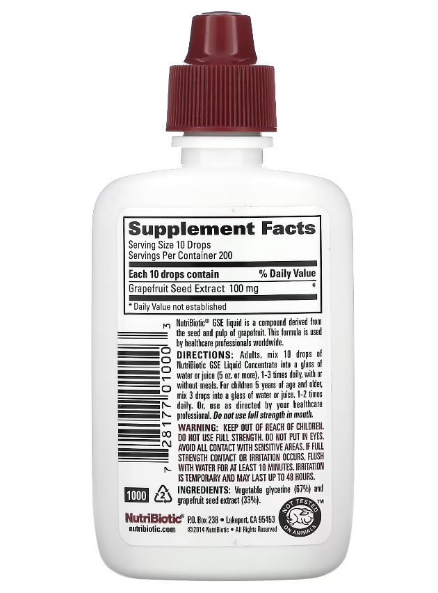 nutribiotic extrait graine de pamplemousse GSE grapefruit seed extract 2oz 59ml b
