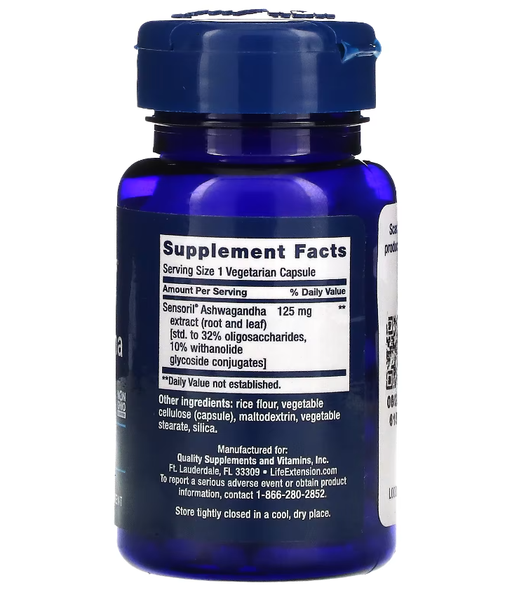 life extension ashwagandha 60 capsules b