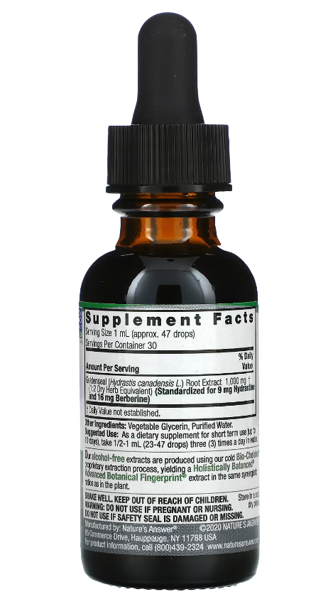 natures answer goldenseal hydraste du cananda 30ml b