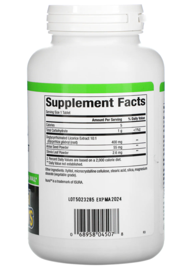natural factors DGL deglycyrrhizinated 180 b