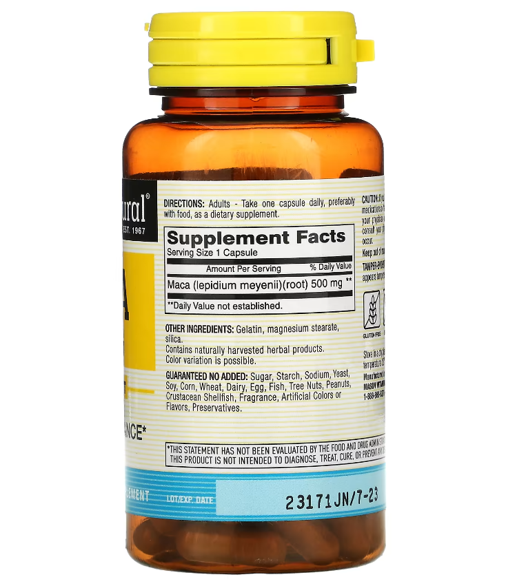 manson natural maca 500mg 60 capsules b