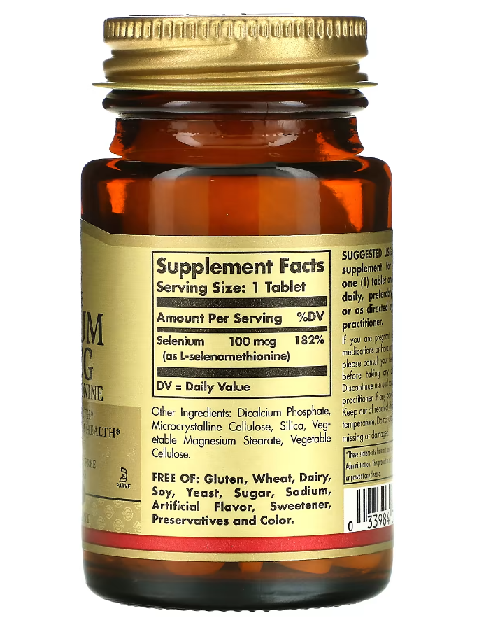 solgar selenium 100mg 100 tablets b