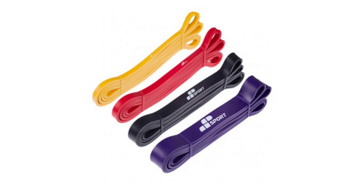 Bandes élastiques de musculation - FEBEST - 4 niveaux de résistance - Bleu, Rouge, Jaune, Violet - 1,8 m de longueur - Sport Bandes élastiques de musculation - FEBEST - 4 niveaux de résistance - Bleu, Rouge, Jaune, Violet - 1,8 m de longueur - Sport
